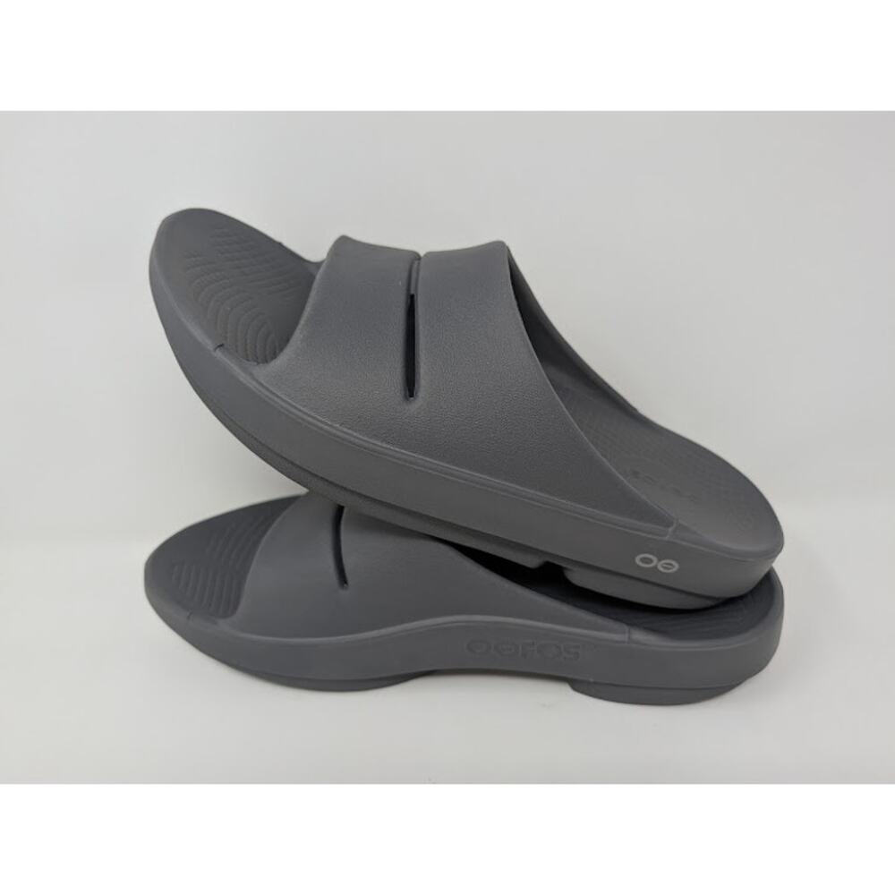 Oofos Ooahh Recovery Slide Sandals Womens 11/Mens 9 Gray Rubber Comfort Running - Picture 4 of 8